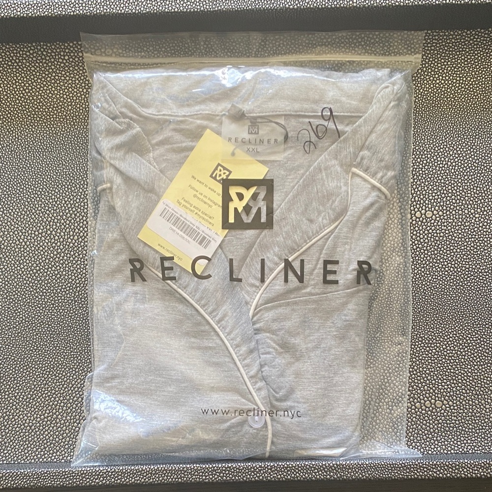 RECLINER Grey shirt dress with Contrast Piping XXL